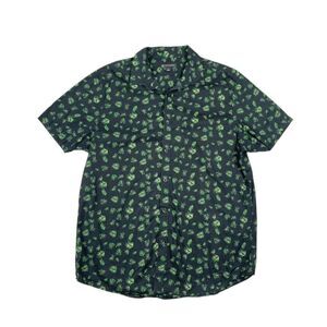 Vintage Retro Leaf Pattern Shirt Black | Sz: XL | NWOT